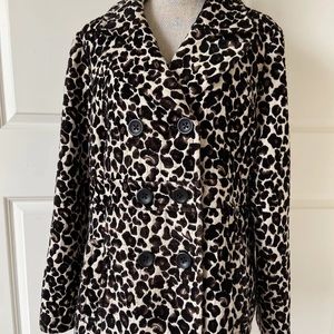 APT 9 Womens Leopard Cheetah Lined Coat Jacket XL